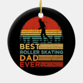 Mannen Retro  Best Roller Skaap ooit Keramisch Ornament (Achterkant)