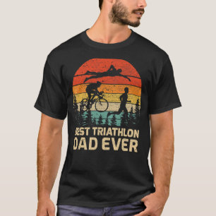 Mannen Retro Best Triathlon Pap Ever Vader T-shirt