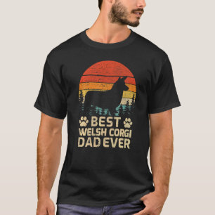 Mannen Retro  Best Welsh Corgi Dad Ever Fathe T-shirt
