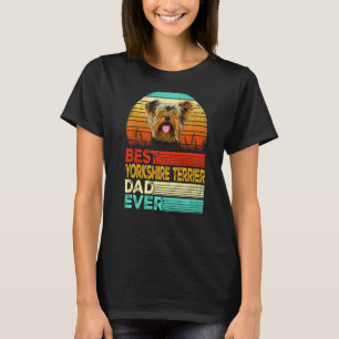 Mannen Retro Best Yorkshire Terrier Dad Oover T-shirt