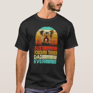 Mannen Retro Best Yorkshire Terrier Dad Oover T-shirt