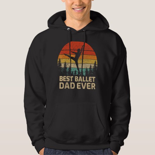 Mannen Retro beste ballet vader ooit vader D Hoodie (Voorkant)