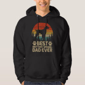 Mannen Retro Beste Brittany Spaniel Pap ooit Hoodie (Voorkant)