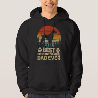 Mannen Retro  Beste Brittany Spaniel Pap ooit Hoodie