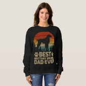 Mannen Retro Beste Brittany Spaniel Pap ooit Trui (Voorkant volledig)