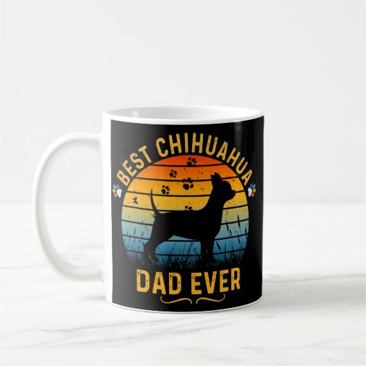 Mannen Retro  Beste Chihuahua Papa Ooit Koffiemok (Links)