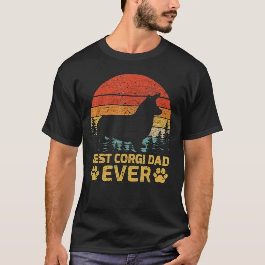 Mannen Retro  Beste Corgi Pap Ooit vaders da T-shirt (Voorkant)