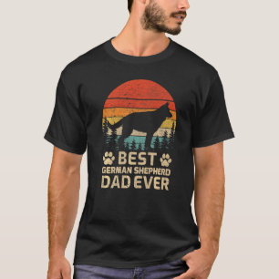 Mannen Retro Beste Duitse Shepherd Pap Oog F T-shirt