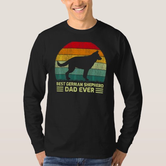Mannen Retro Beste Duitse Shepherd Pap Oog F T-shirt (Voorkant)