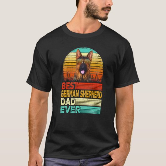 Mannen Retro Beste Duitse Shepherd Pap Oog F T-shirt (Voorkant)