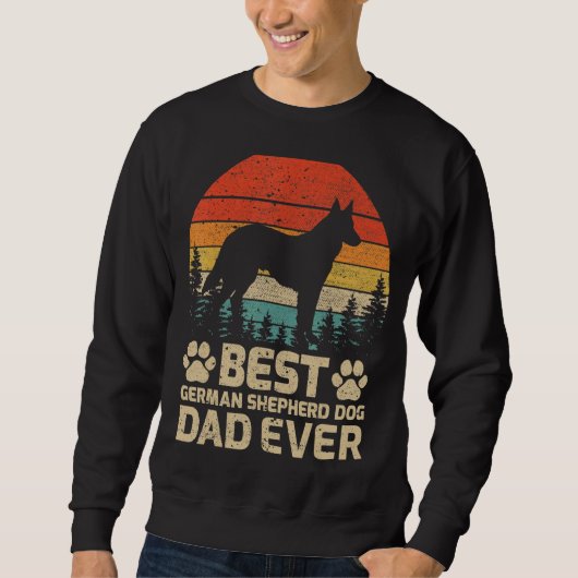 Mannen Retro Beste Duitse Shepherd Pap Oog F Trui (Voorkant)