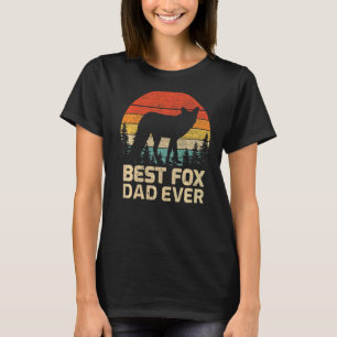 Mannen Retro  Beste Fox Pap Oog Vaderdag T-shirt