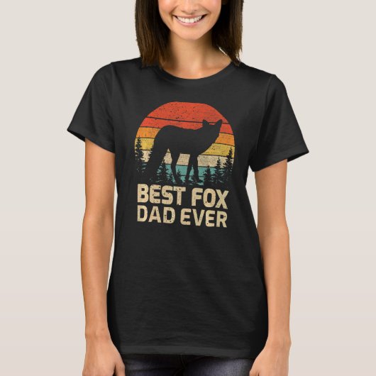 Mannen Retro Beste Fox Pap Oog Vaderdag T-shirt (Voorkant)