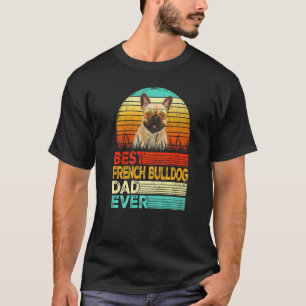 Mannen Retro Beste Franse Bulldog Pap Oog Fa T-shirt