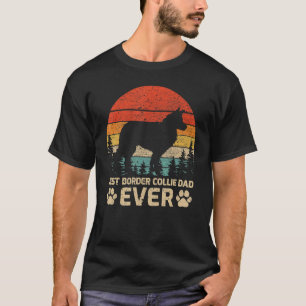 Mannen retro beste grens collie vader ooit vet t-shirt