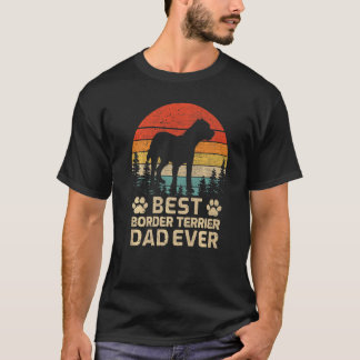 Mannen Retro Beste Grens Terrier Pap ooit Fa T-shirt