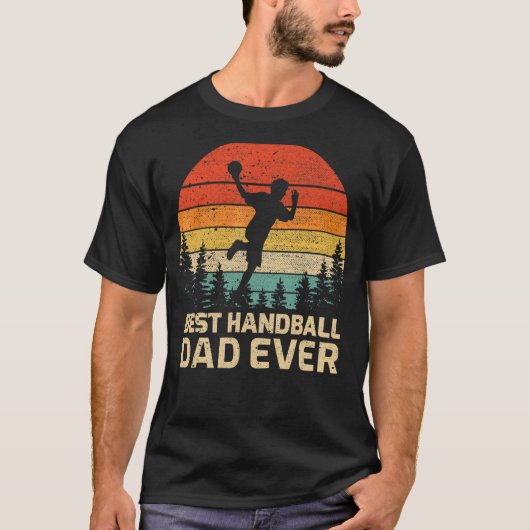 Mannen Retro Beste handbal vader ooit vaders vade T-shirt (Voorkant)