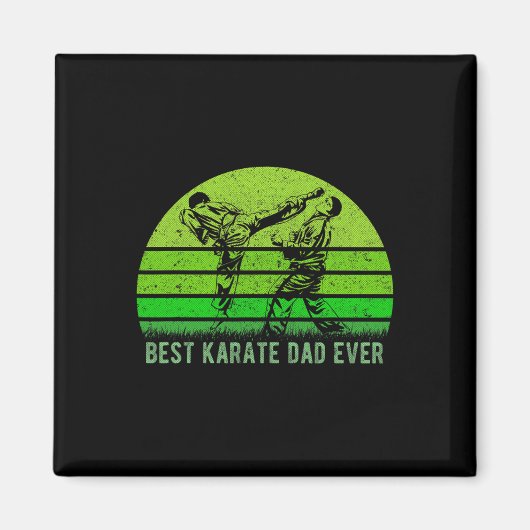 Mannen Retro Beste Karate Papa Ooit Grappige Dadf Magneet (Voorkant)