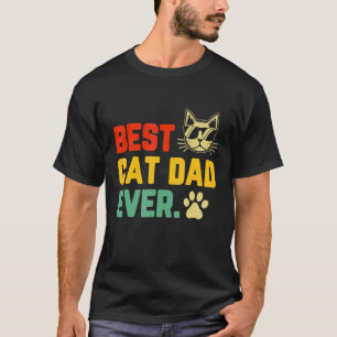 Mannen retro  beste kat pap kat pappa t-shirt