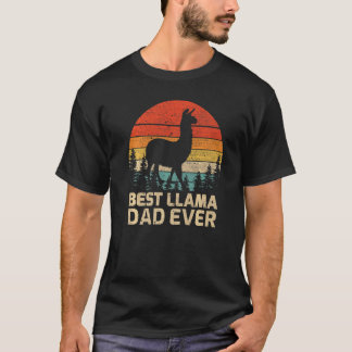 Mannen Retro  Beste Llama Papa Vader Ooit vader's  T-shirt