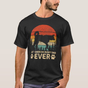 Mannen Retro  Beste Siberische Husky Pap Oog Fa T-shirt