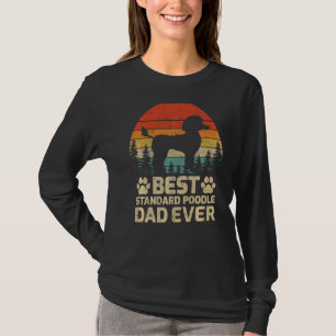 Mannen Retro  Beste Standaard Poodle Papa ooit T-shirt