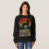 Mannen Retro Beste Standaard Poodle Papa ooit Trui (Voorkant volledig)