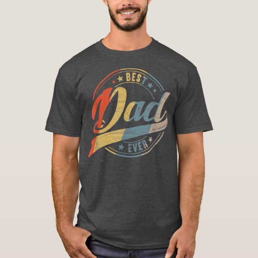 Mannen Retro  Beste vader ooit papa T-shirt (Voorkant)