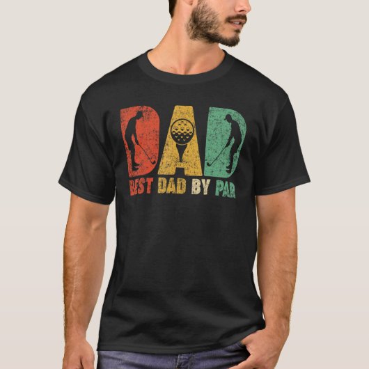 Mannen Retro beste vader van Par Golf T-shirt (Voorkant)