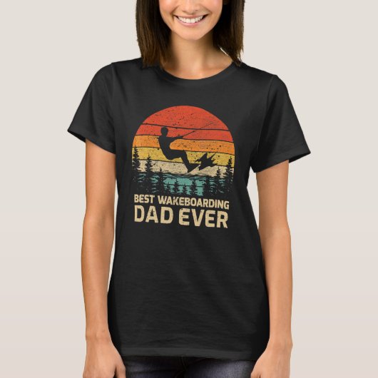 Mannen Retro Beste Wakeboarding Papa ooit Fath T-shirt (Voorkant)