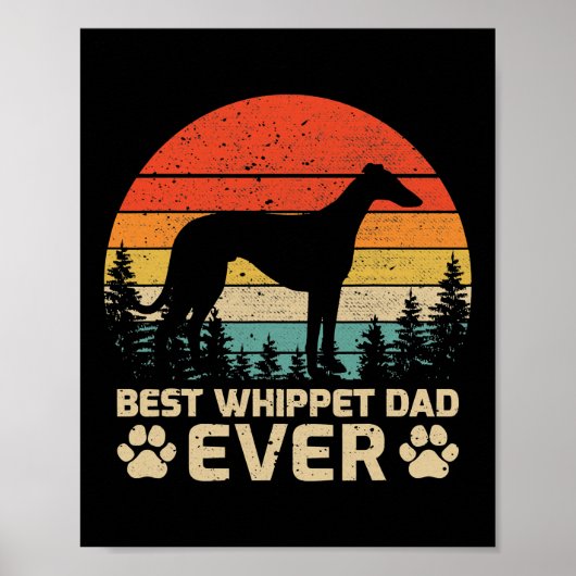 Mannen Retro Beste Whippet Pap Oog Vader Poster (Voorkant)