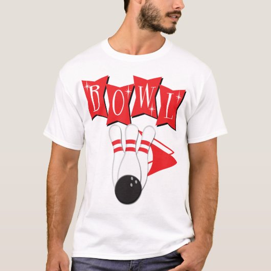 Mannen Retro Bowling Shirt (Voorkant)