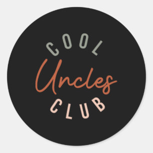 Mannen Retro Cool Uncles Club Grappig Uncle Pocket Ronde Sticker