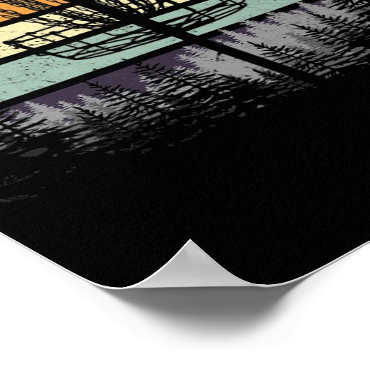 Mannen  Retro Disc Frisbee Golf-cursus Poster (Hoek)