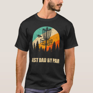 Mannen Retro Disc Golf Best Dad Sunset Frisb T-shirt