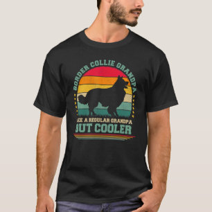 Mannen Retro Dog Border Collie Grandpa Fath T-shirt