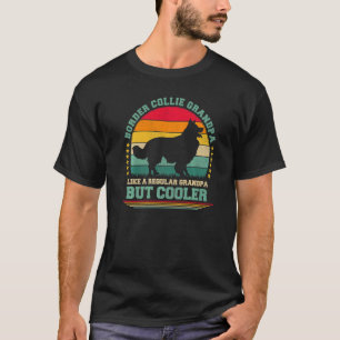 Mannen Retro Dog Border Collie Grandpa Fath T-shirt