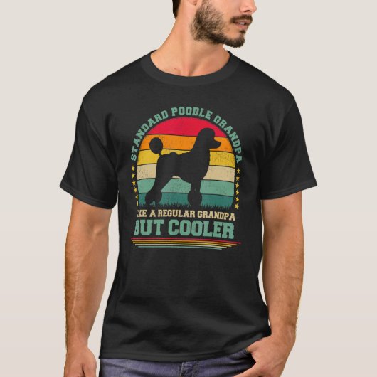 Mannen  Retro Dog Standard Poodle T-shirt (Voorkant)