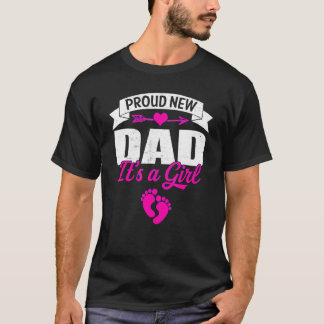 Mannen Retro Familie Proud New Dad Het is een meis T-shirt