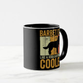 Mannen Retro Fathers Day Barbet Dad Dog Owner Mok (Voorkant rechts)