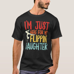 Mannen retro Flipping Daughter Cheer Dad Gymnast G T-shirt
