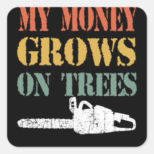 Mannen Retro Funny Logger Gift for Men  Vierkante Sticker