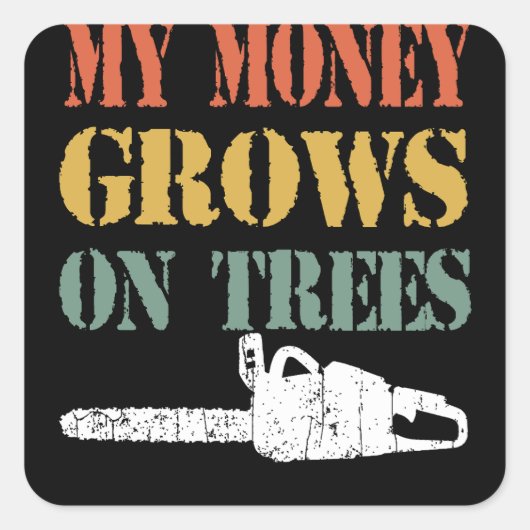 Mannen Retro Funny Logger Gift for Men  Vierkante Sticker (Voorkant)