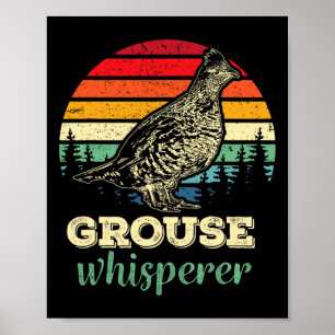 Mannen retro gerimpelde korhoen fluisteraar vogelj poster