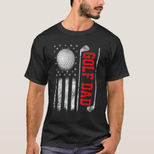 Mannen Retro Golf papa Amerikaanse vlag op 4 juli T-shirt
