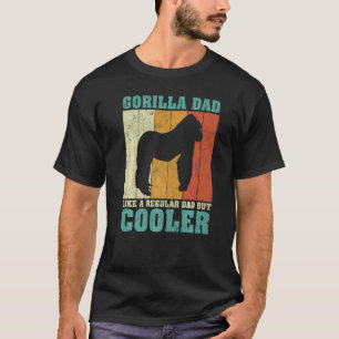 Mannen Retro Gorilla vader als een gewone vader T-shirt