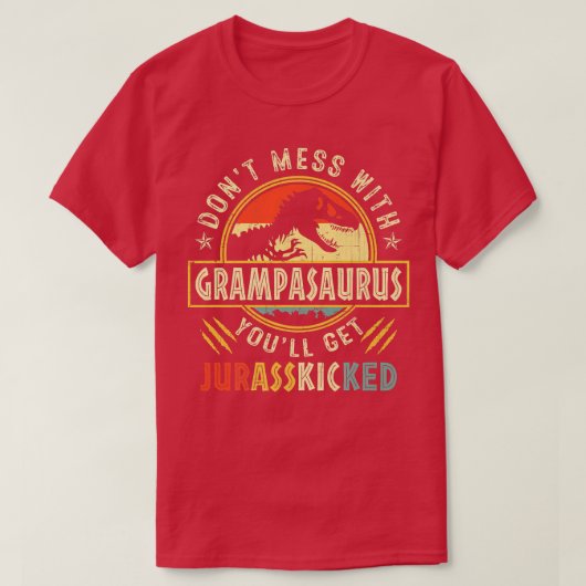 Mannen Retro Grampasaurus Dinosaur T Re Fath T-shirt (Design voorkant)