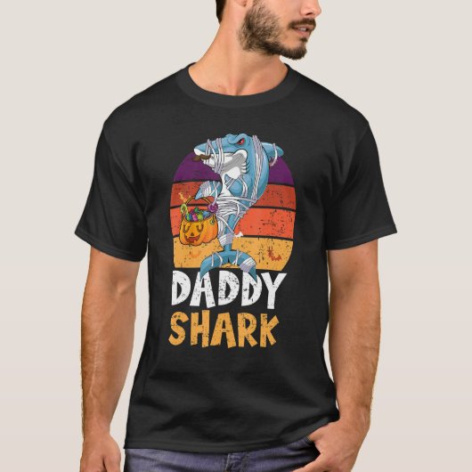Mannen  Retro Halloween Scary Shark Jackolant T-shirt (Voorkant)