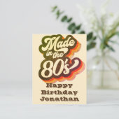 Mannen Retro  Happy Birthday Funny Made in 80's (Staand voorkant)