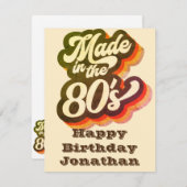 Mannen Retro  Happy Birthday Funny Made in 80's (Voorkant / Achterkant)